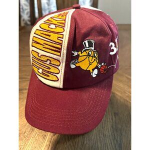 Vintage Gus Macker red yellow Basketball Snapback Hat spellout
